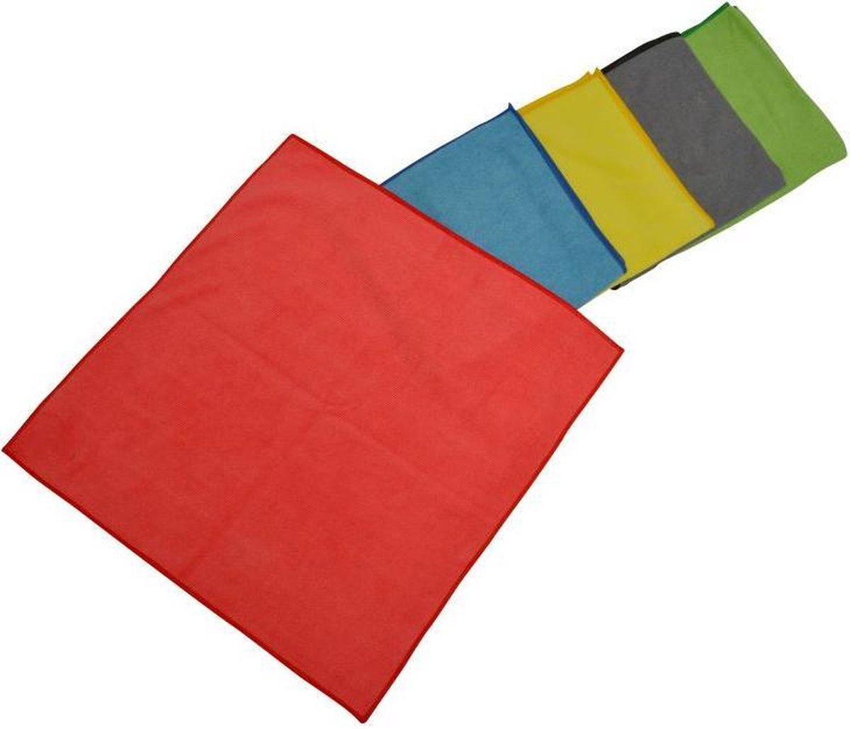 Wecoline | Set microvezel Doeken | 40x40 cm | 5 Stuks | 5 Kleuren | Uitwasbaar