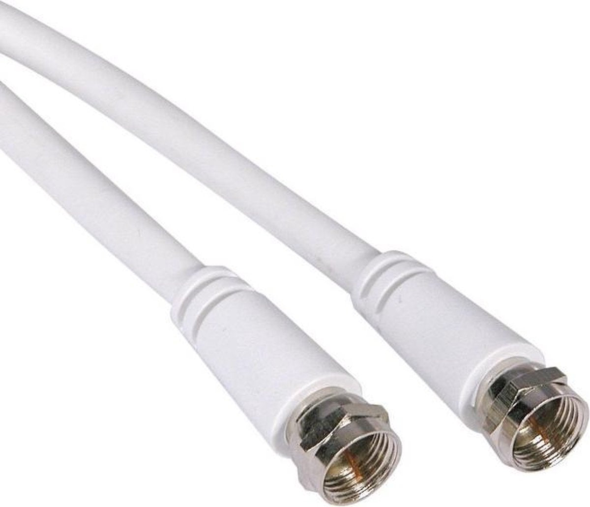 COAX antenne kabel 1m F-connectors Wit