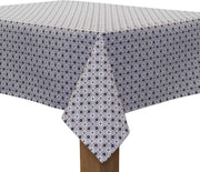 MixMamas Rond Tafelkleed Gecoat - Ø 180 cm – Rondjes Vierkantjes - Grijs