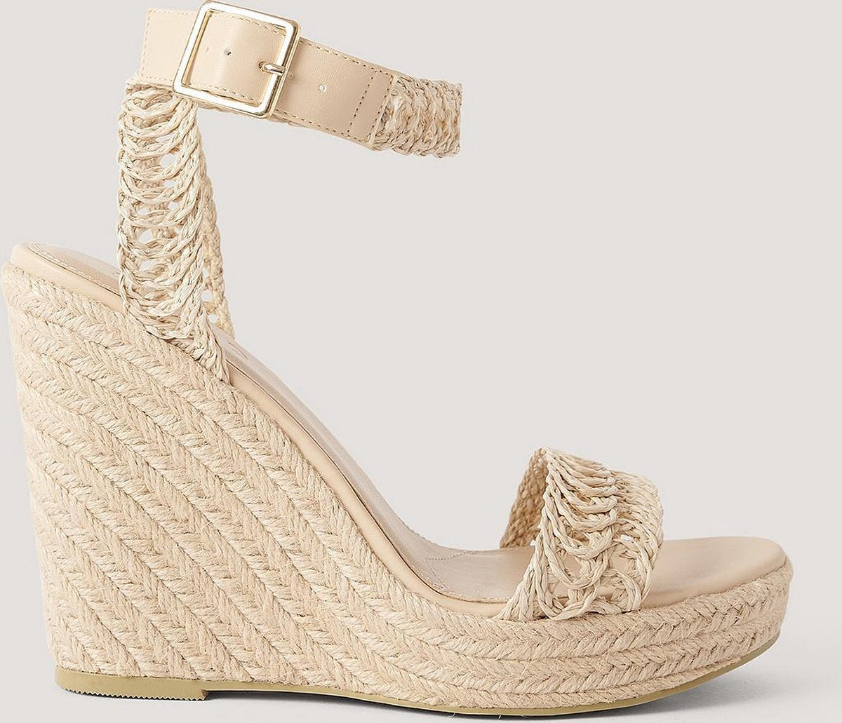 NA-KD Jute Sole Braided Vrouwen Sandalen - Natural - Maat 41
