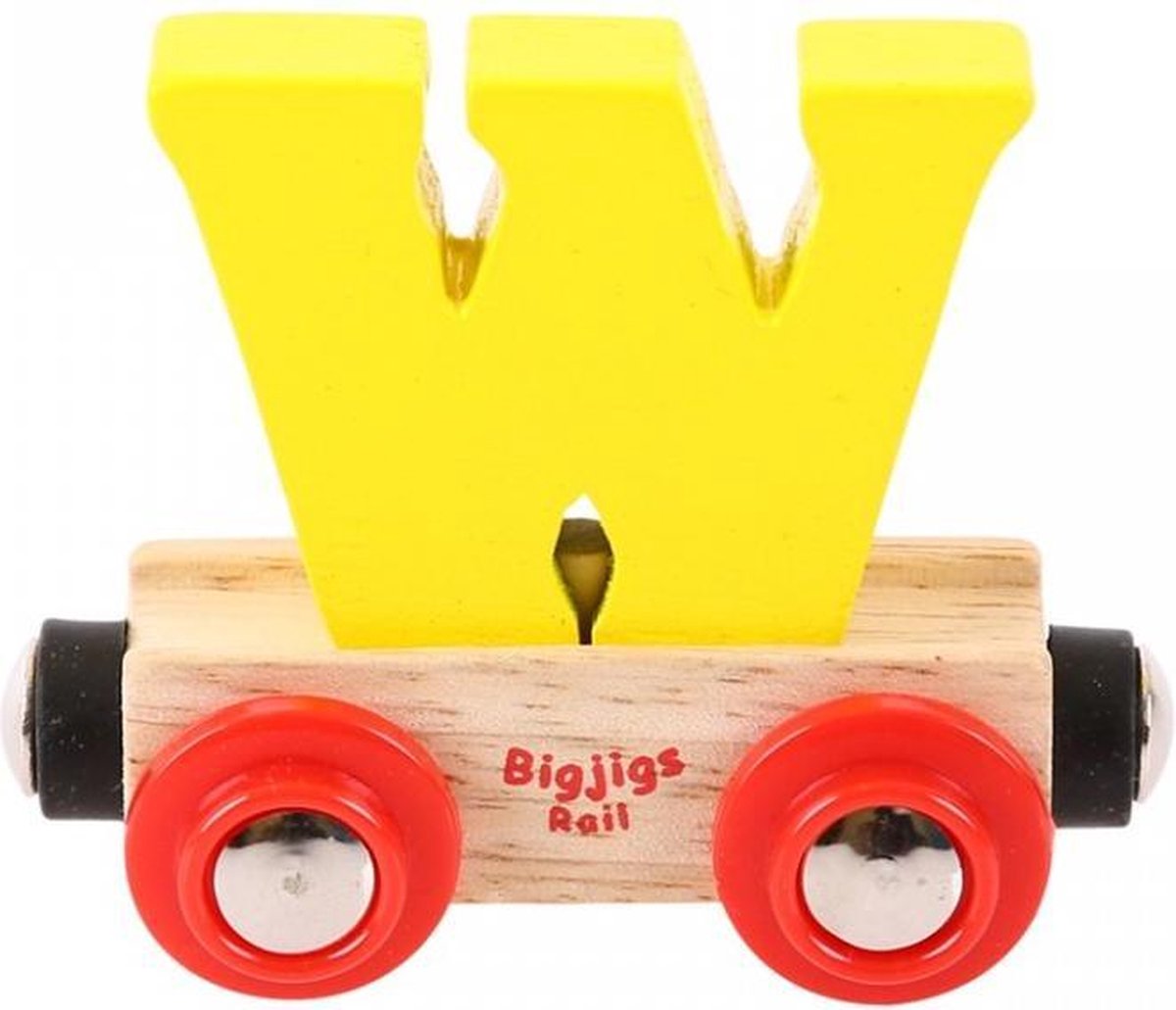 Bigjigs - Rails - Naamtrein - Letter W - Oranje
