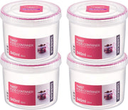 Lock&Lock - Twist Vershoudbakjes | Voorraadbussen | Bewaardozen voedsel - 940 ml - Rond - Set van 4 stuks