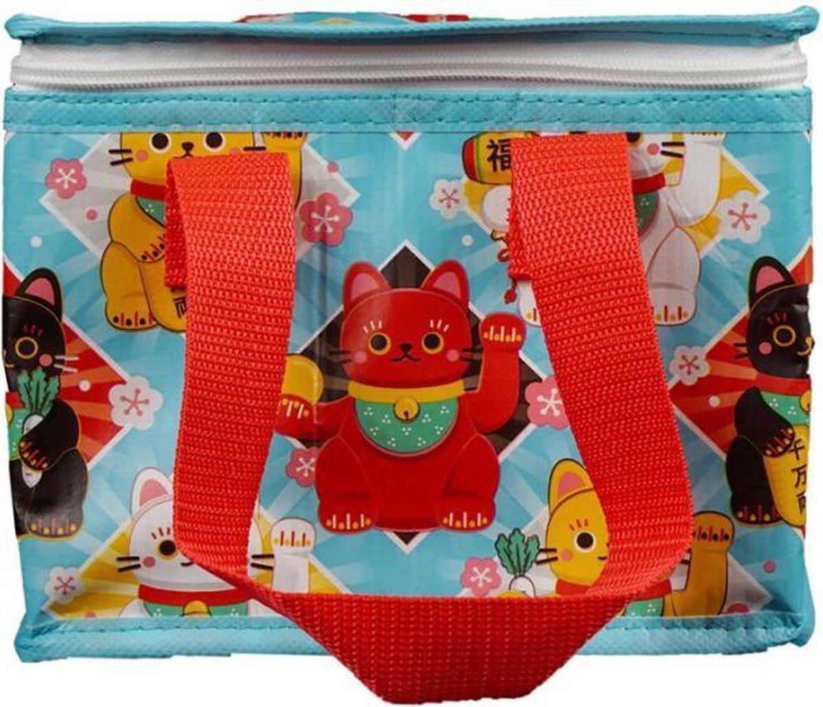 Recycle Plastic Fles RPET Koeltas Lunchtas - Maneki Neko Gelukskat