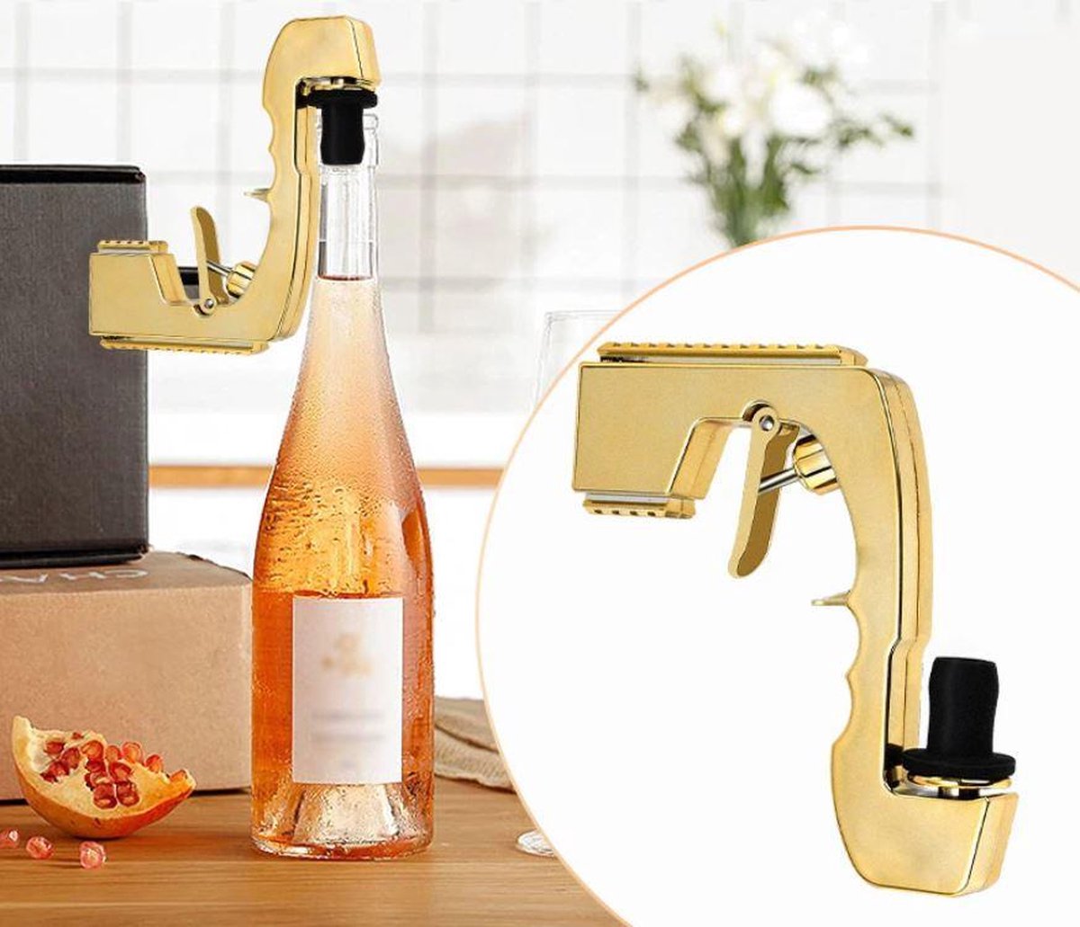 Champagne gun - Bier schieter - Drankspelletjes - Drankdispenser - Goud