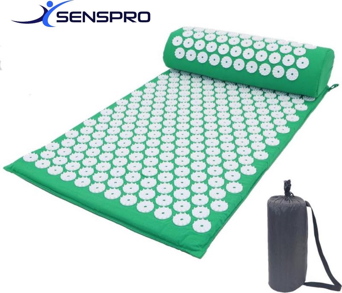 Acupressuur mat met kussen - Drukpunten Massage mat - Spijkermat