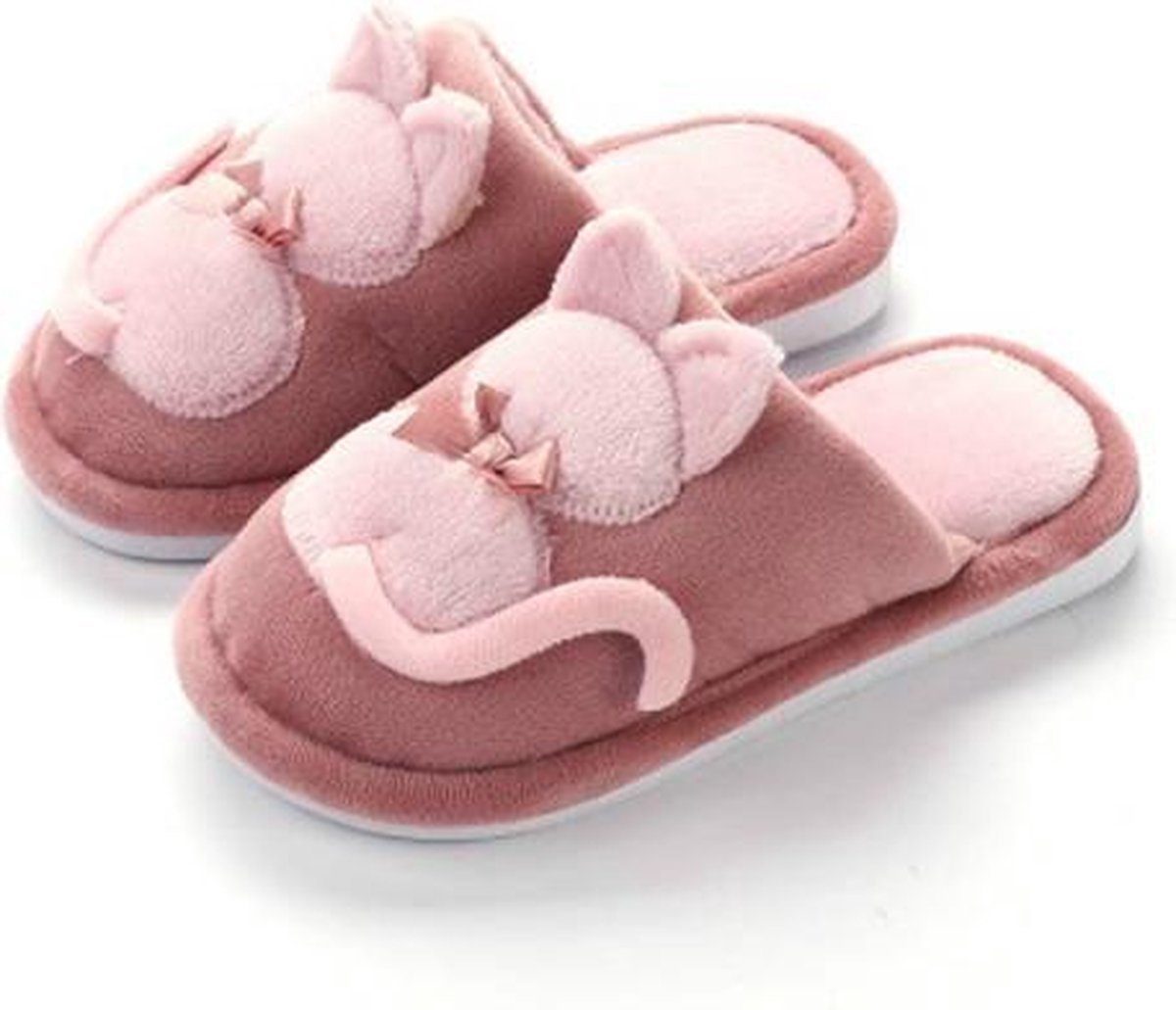 Cartoon Cat Warm Antislip Floor Home Hotel Slippers Kids Indoor Shoes