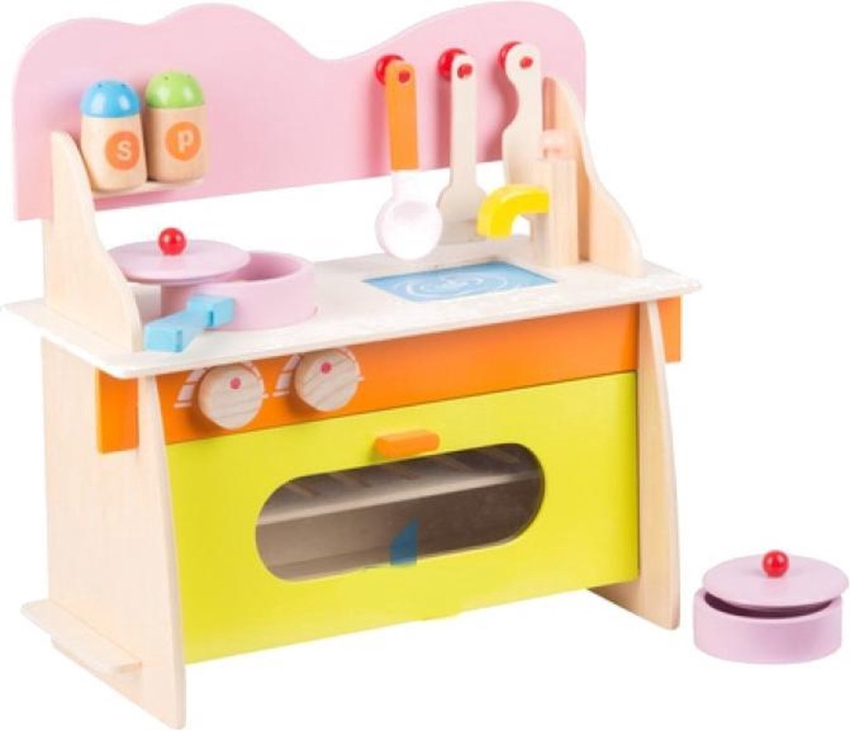 Marionette Wooden Toys Kinderkeuken uit Hout - Speelgoed Keuken met Accessoires - 10-delig