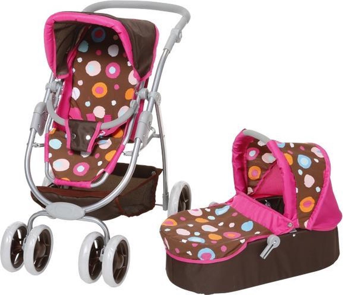 Knorrtoys luxe 2in1 poppenwagen brown splash