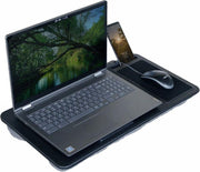 IVOL Laptopkussen met muismat en telefoonhouder Zwart - Laptoptafel voor in Bed - Schootkussen - Carbon