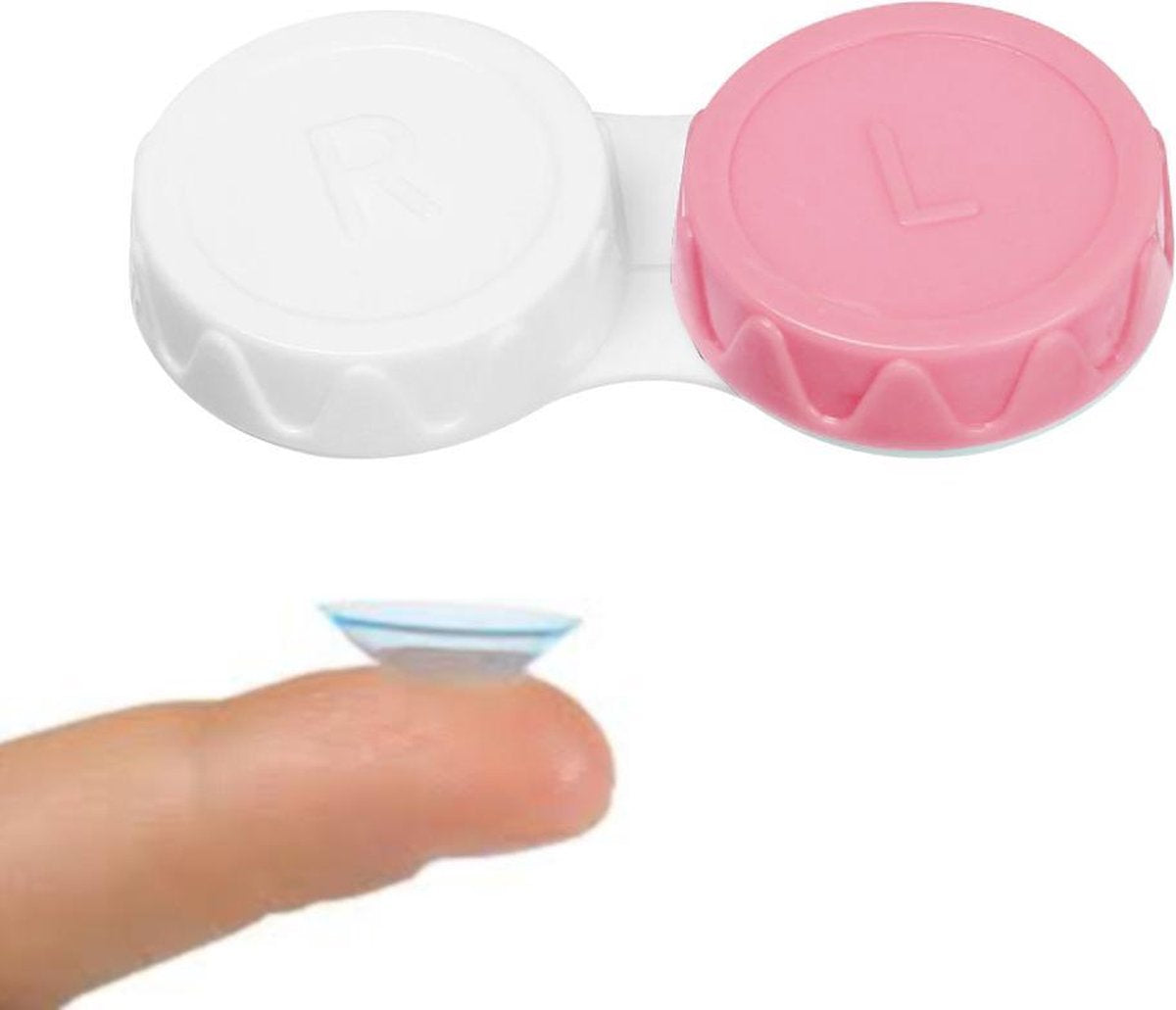 GEAR3000® lenshouder - lenzenhouder - lenzendoosje - lenzenbakje - two tone - roze