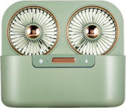 Dubbele sproeiventilator Retro Big Wind Home Office Desktop-luchtbevochtigingsventilator (groen)