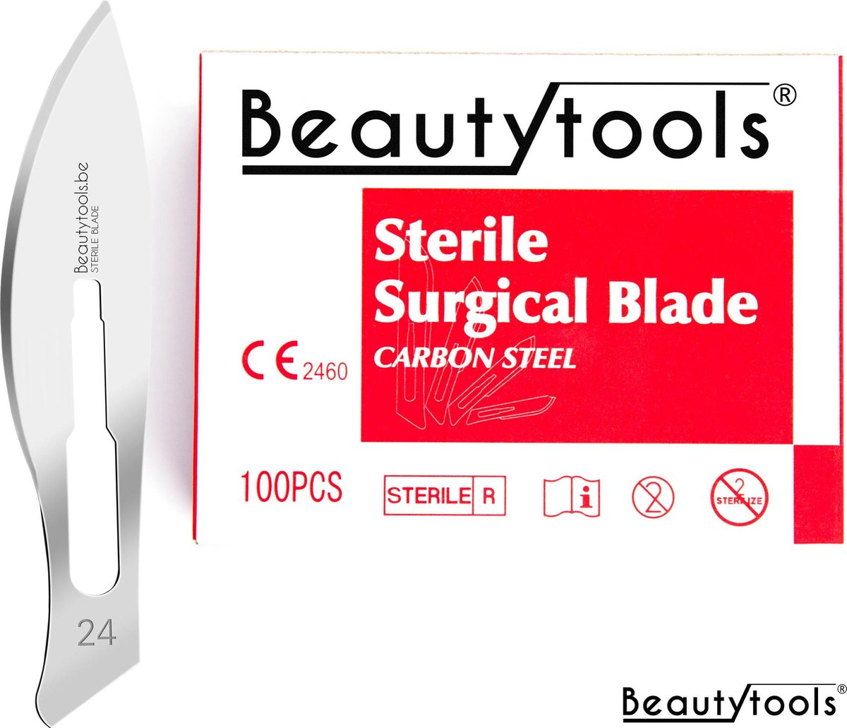 Scalpels - Pedicure / Bistouri messen - NR. 24 (100 Stuks - individueel/steriel verpakt) - (BP-0645)