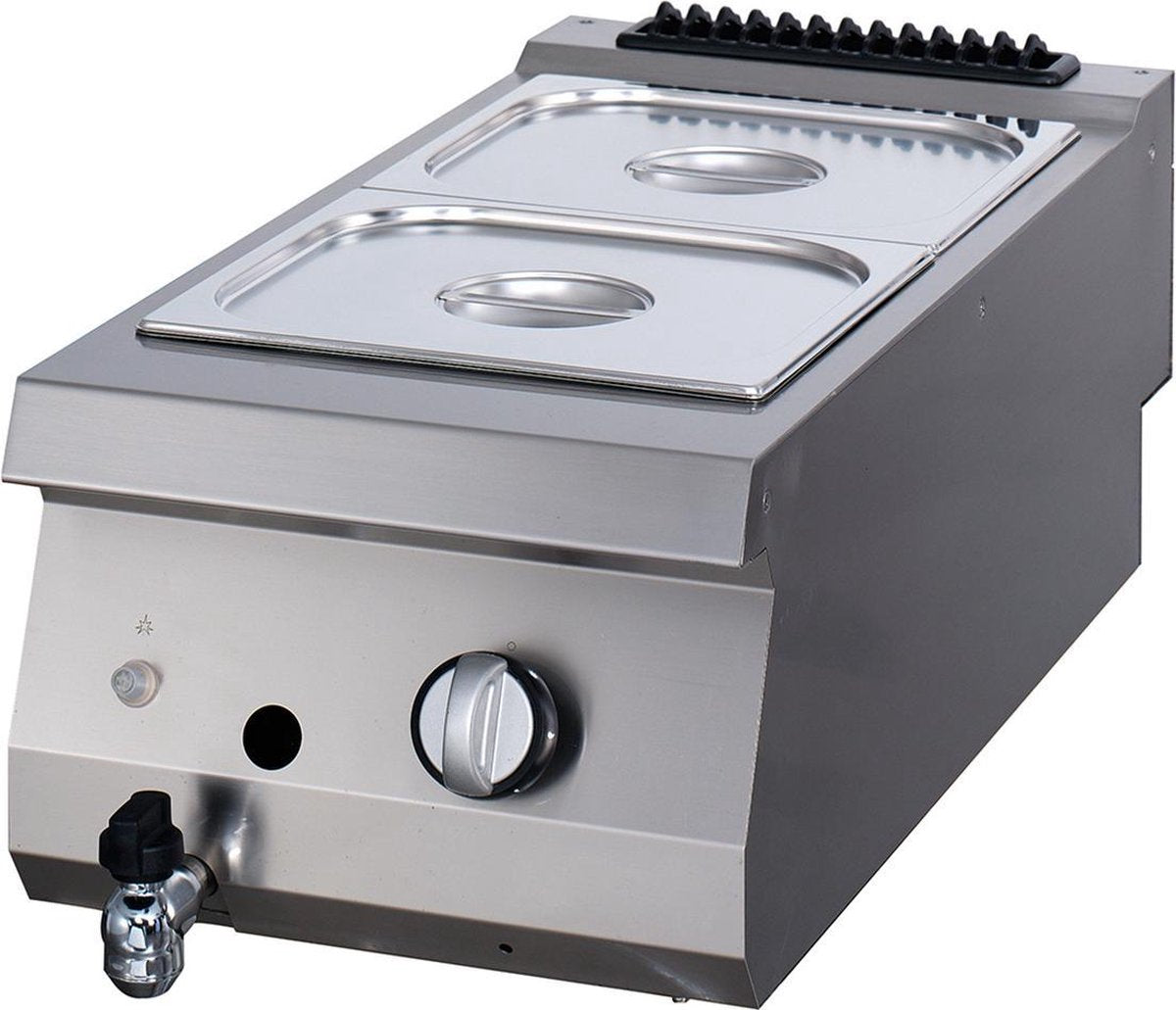 Bain Marie met Aftapkraan - Gas - Enkel - Gas - RVS - Variabele Thermostaat - B400 x D900 x H280 mm - Au Bain-Marie Pan - Maxima