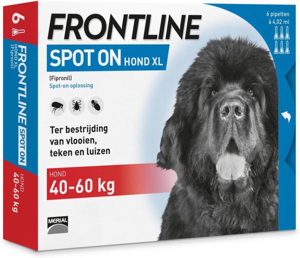 Frontline Spot-On XL Anti vlooienmiddel - Hond - 6 pipetten