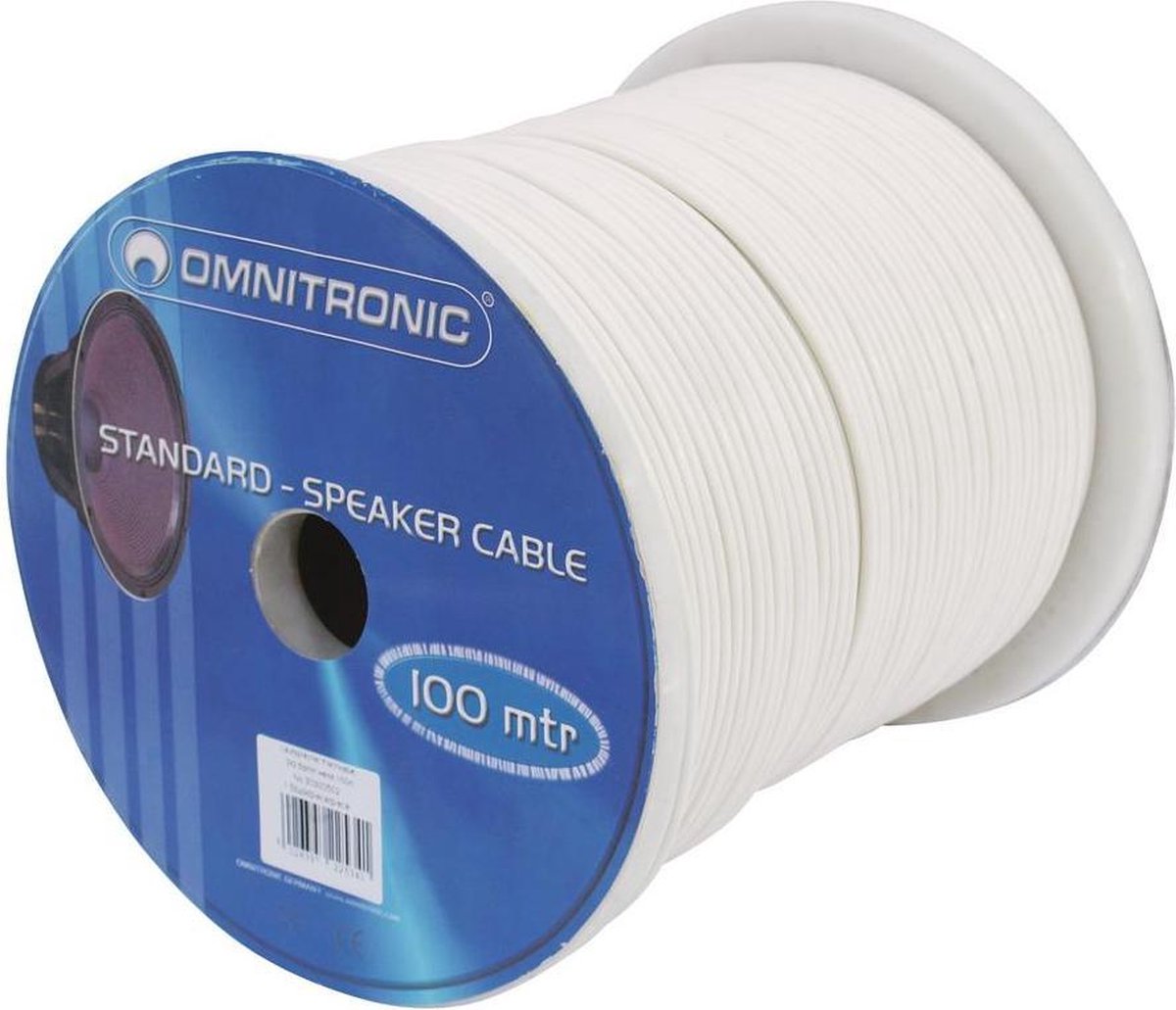 OMNITRONIC speakerkabel 2x1.5 100m wh