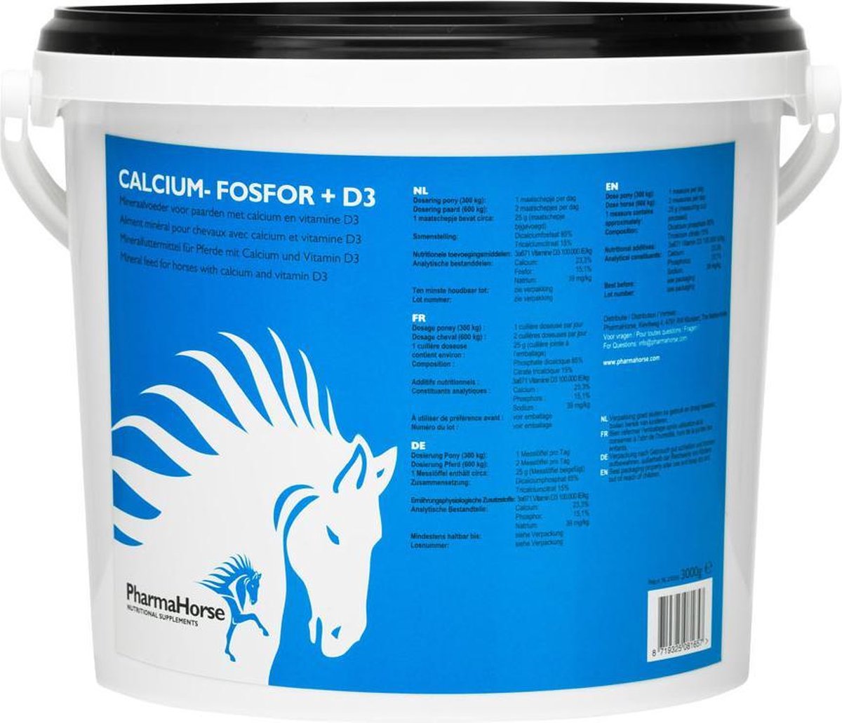 PharmaHorse Calcium-Fosfor + D3 - 3000 gram