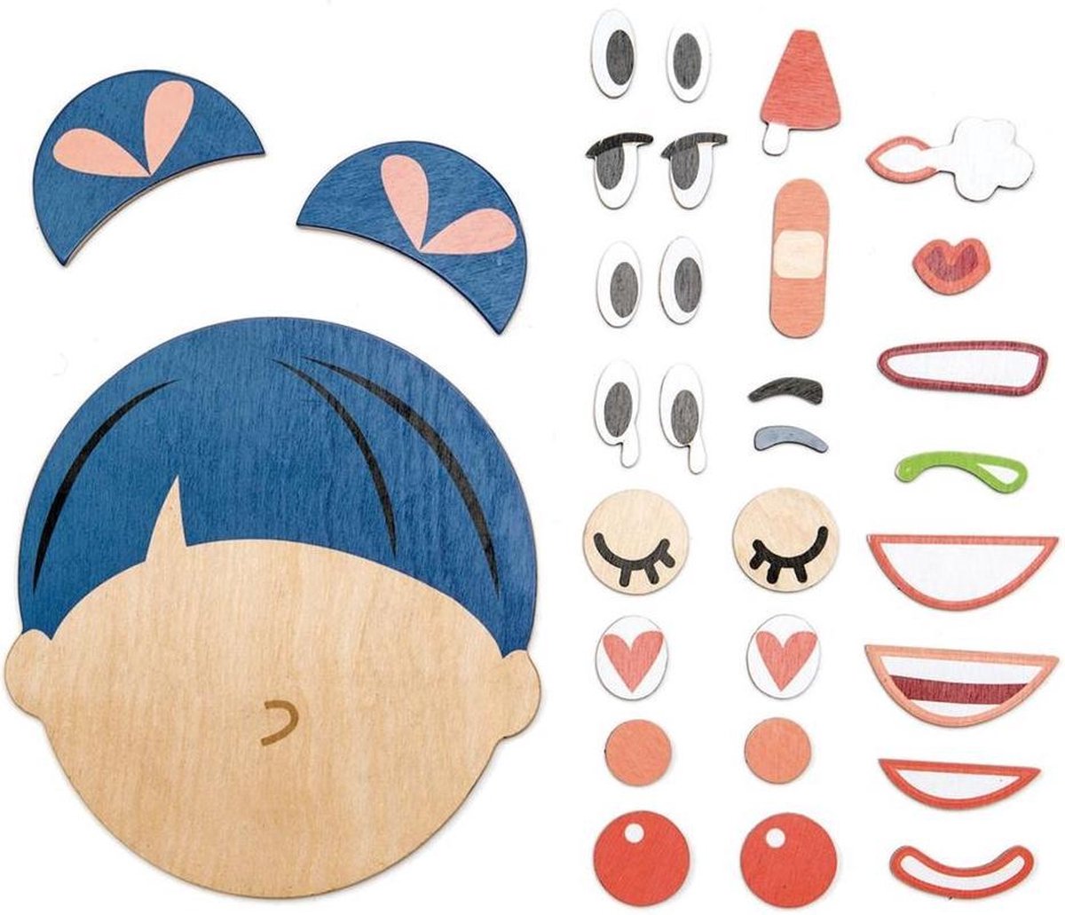 Tender Leaf Toys Puzzel ''hoe Gaat Het?'' Gezicht Hout 32-delig