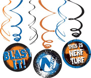 AMSCAN - 3 Nerf spiraaldecoraties - Decoratie > Slingers en hangdecoraties