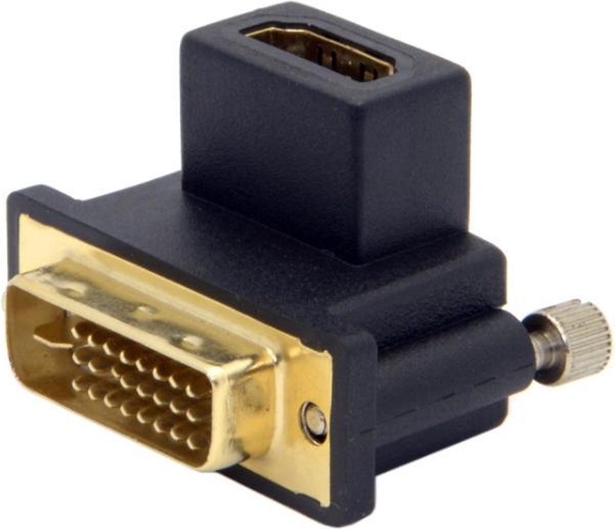 Coretek DVI-D Dual Link (m) - HDMI (v) adapter / haaks naar boven
