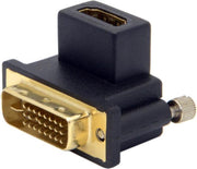 Coretek DVI-D Dual Link (m) - HDMI (v) adapter / haaks naar boven