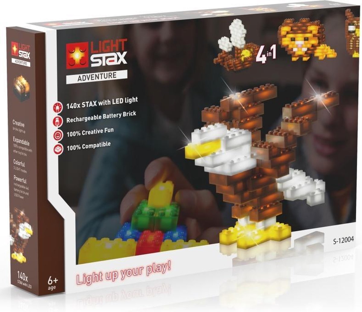 LIGHT STAX Adventure (Creator 4-in-1) S-12004 - Bruin/Wit/Geel - Bouwset met LED licht
