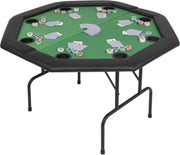 Pokertafel voor 8 spelers (Incl speelkaarten en bewaardoos) achthoekig inklapbaar groen - Poker tafel