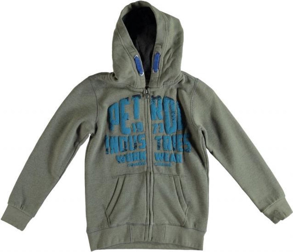 Petrol sweatvest hoodie army green Maat - 92