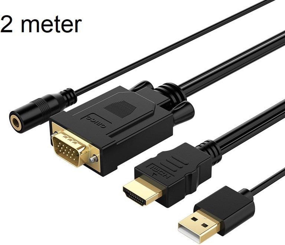 Orico HDMI naar VGA kabel met audio-ondersteuning - 1920x1080 @60Hz - 2M