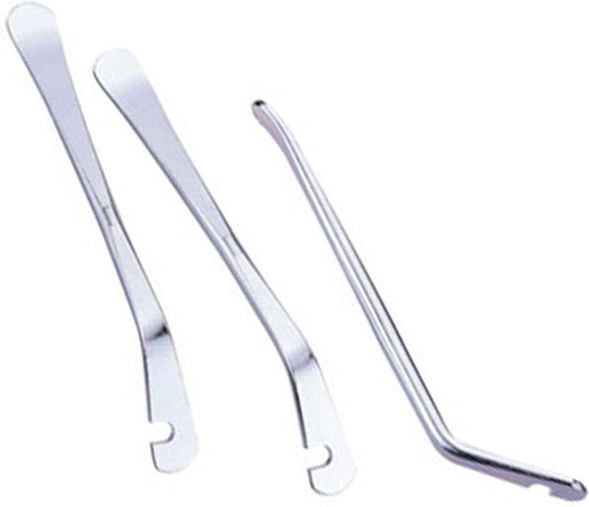 IceToolz bandenafnemers - bandenlichter zilver staal set van 3 stuks