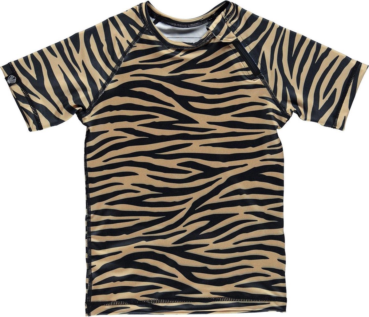 Beach & Bandits - UV Zwemshirt voor kinderen - Tiger Shark - Bruin - maat 104-110cm