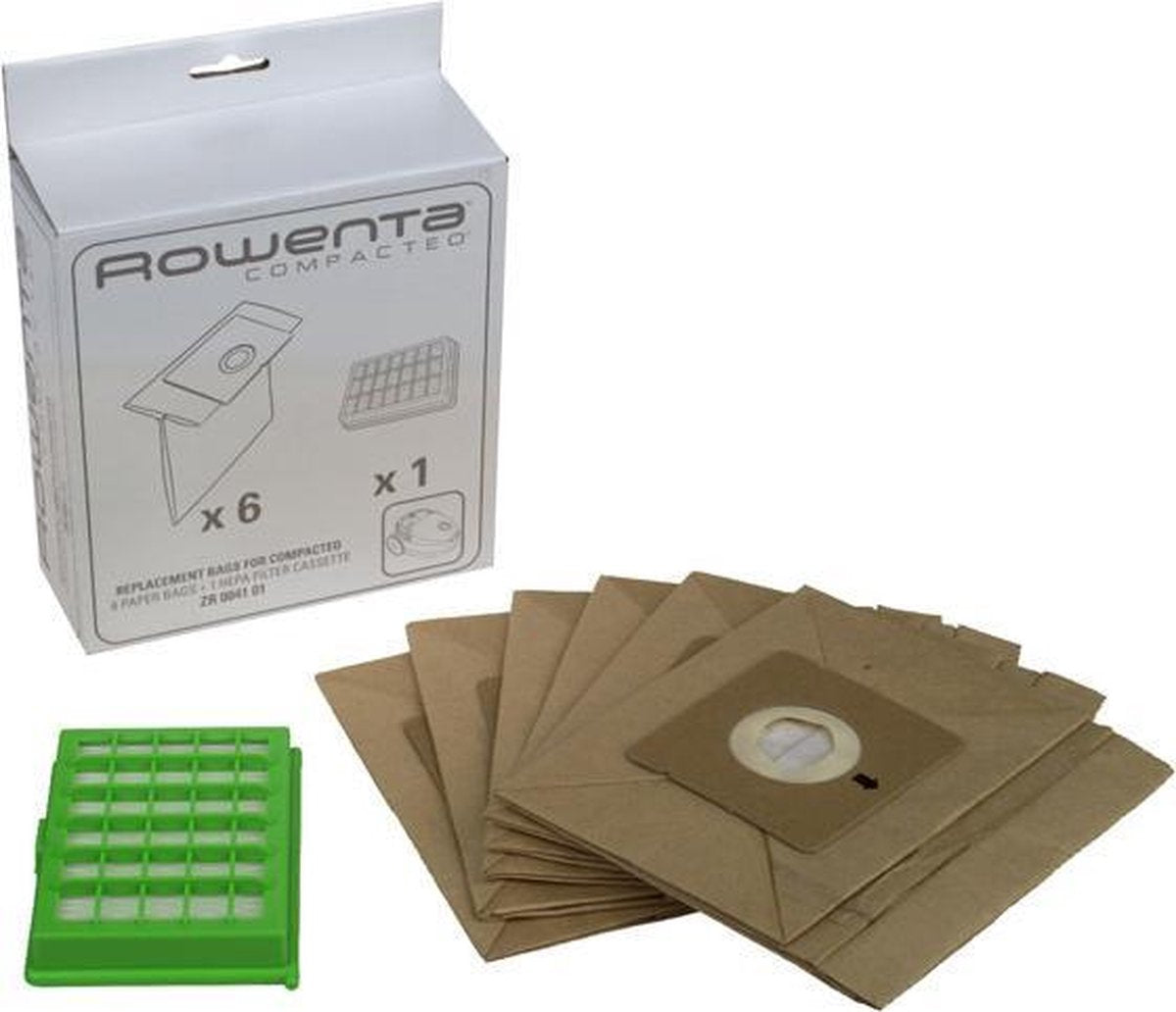 ROWENTA - STOFZUIGERZAK  COMPACTEO 6 STUKS + HEPA FILTER - ZR004101