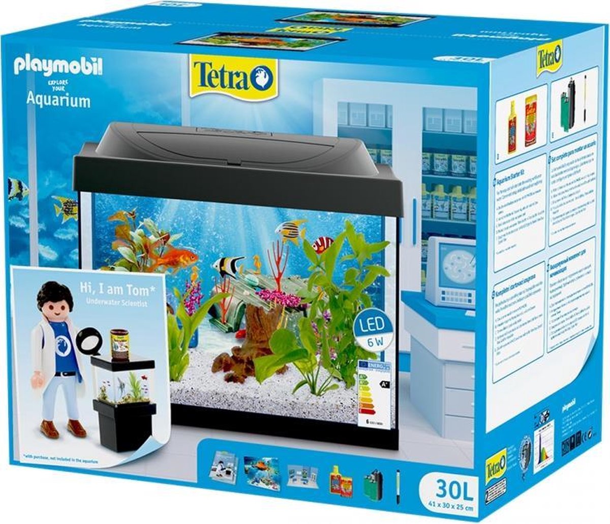 Tetra Starterline PlayMobil Aquarium voor Goudvissen - Zwart - 30L - 41x30x25cm