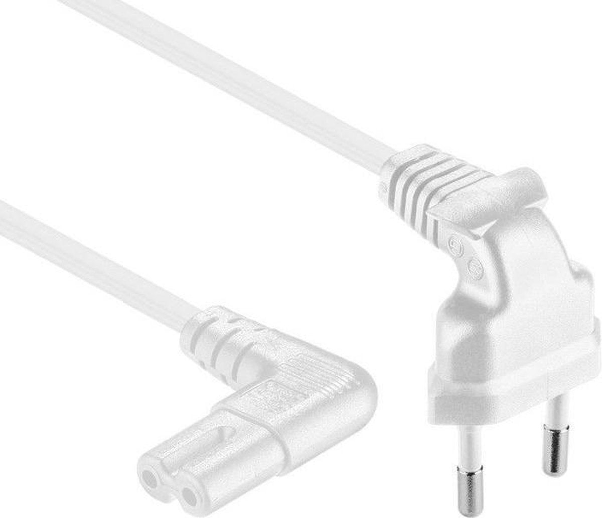 Euro netsnoer C7 stroomkabel haaks links/rechts 0