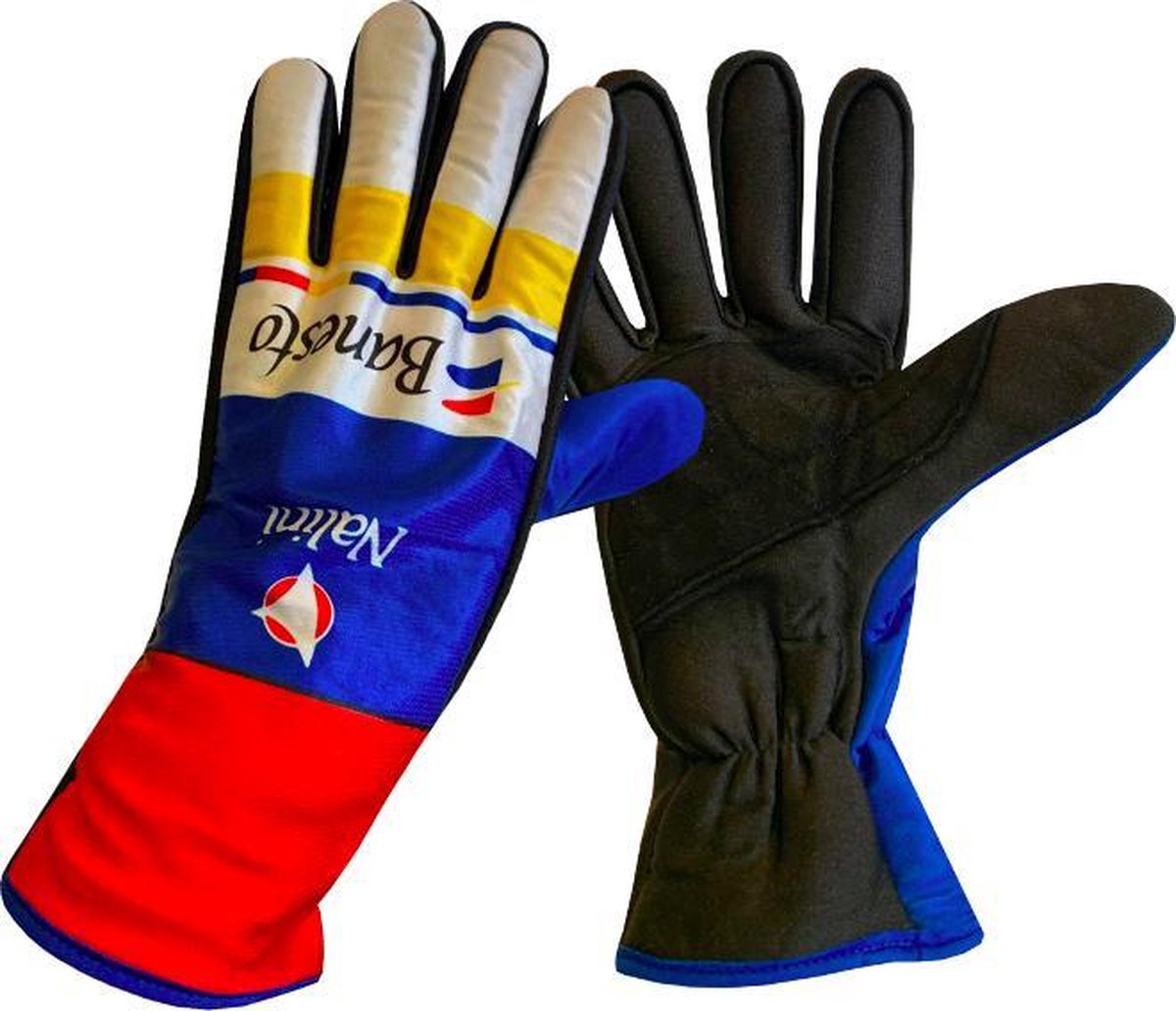 Banesto - Fietshandschoenen - Vintage - Blauw/Rood/Geel - Maat L