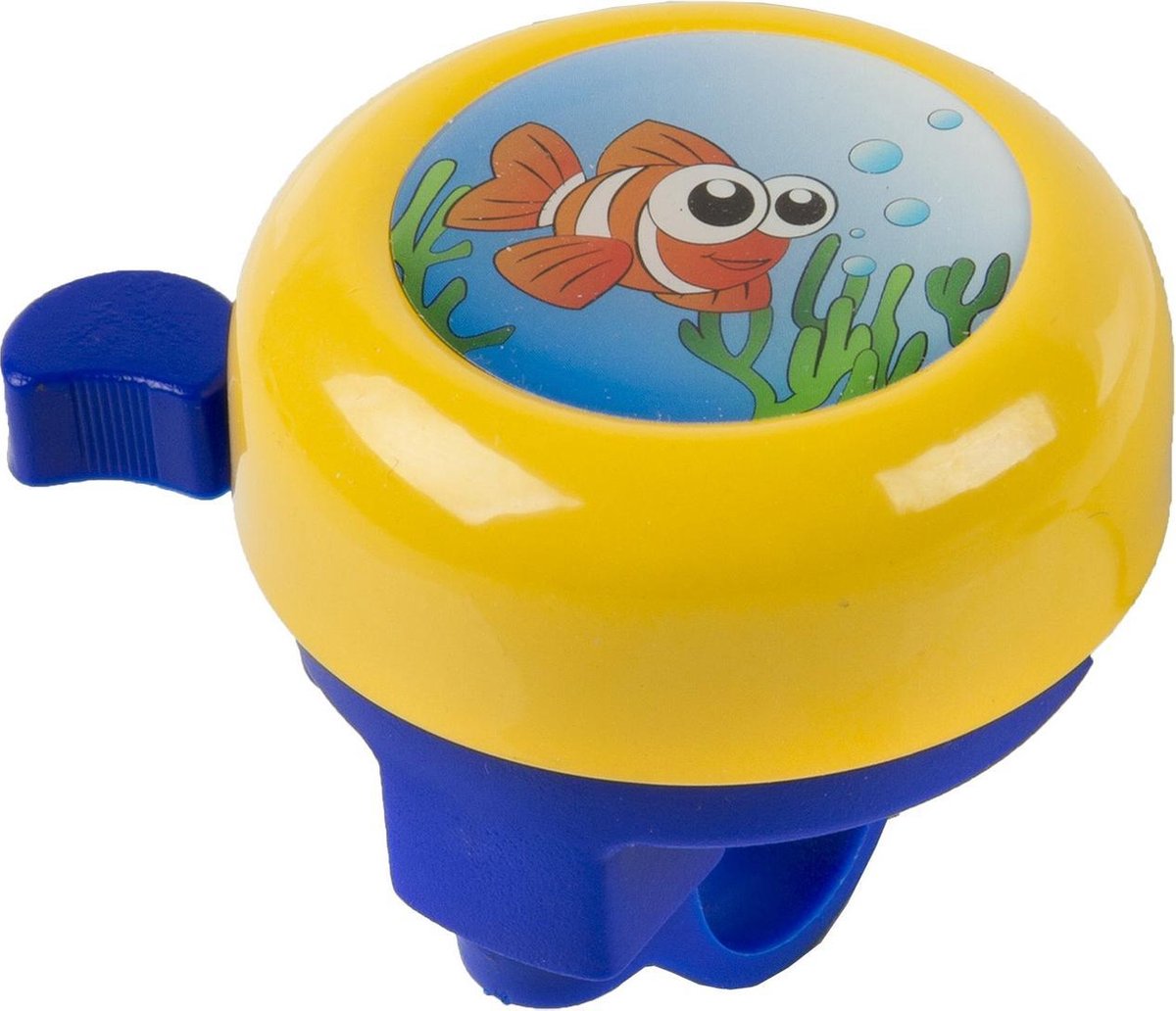 M-wave Fietsbel Fish 55 Mm Staal Geel/blauw