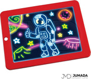 Jumada's Tekentablet - Speelgoedtablet - Kleurentablet - Speelbord - Kleuren Met Licht - Rood - 2