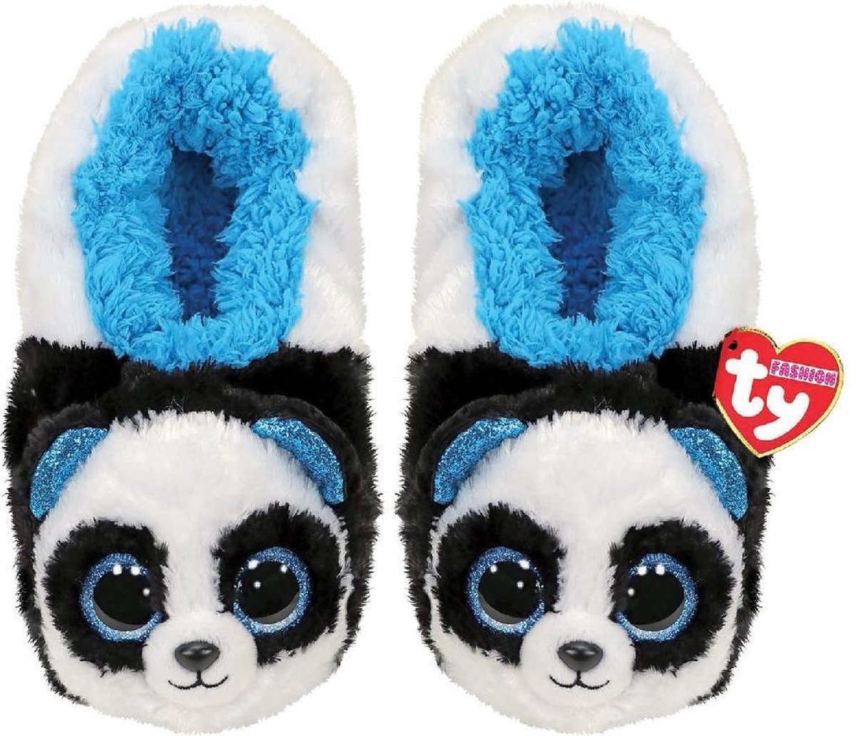 TY Fashion Pantoffels Bamboo Panda - Zwart/wit/blauw - Maat 32-33