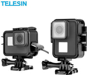 PRO SERIES Vertical/Horizontale Frame Case + Quick Buckle Tripod Mount voor GoPro Hero (2018) / 5 / 6 & 7 BLACK / SILVER / WHITE - Zwart