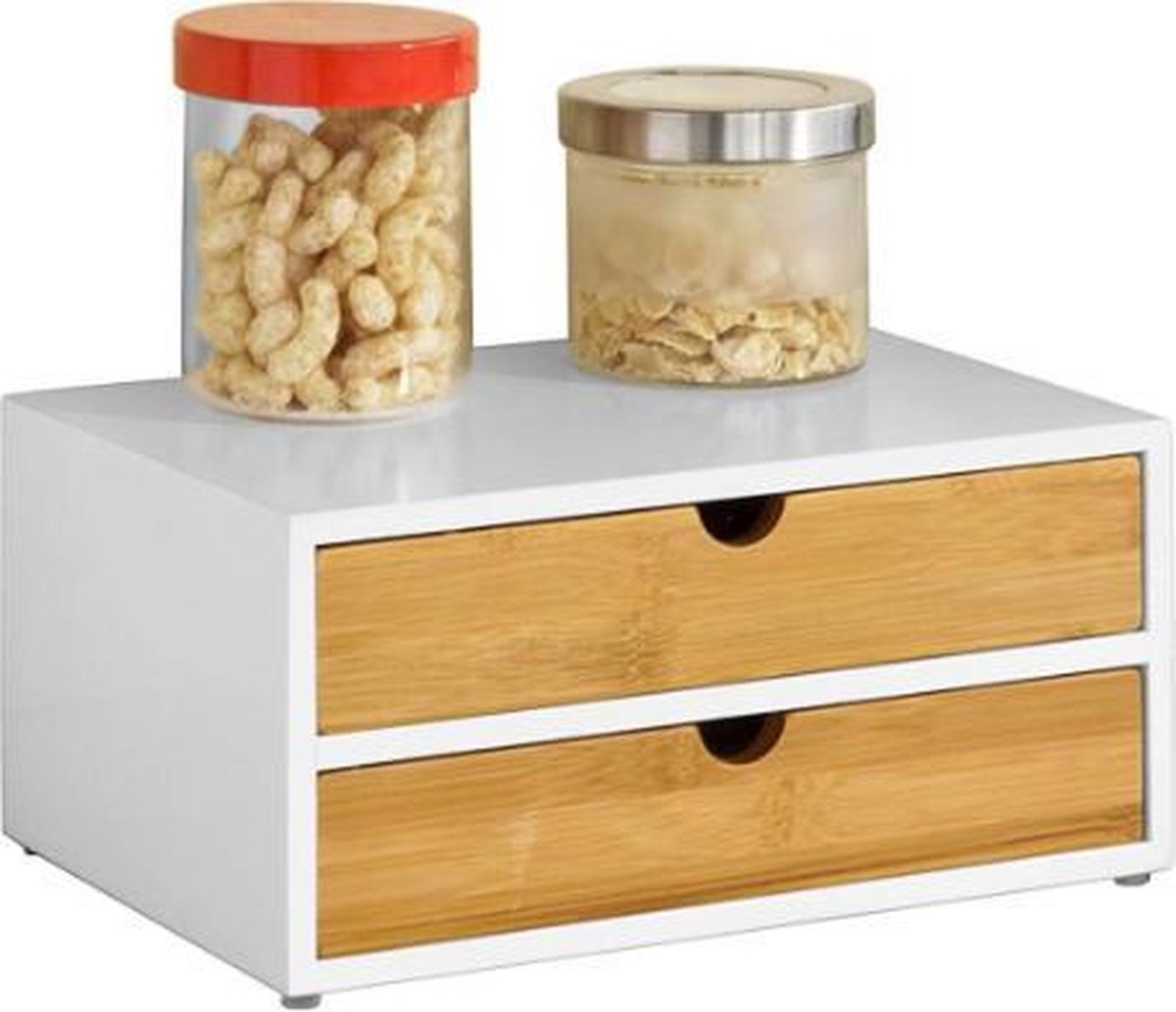 Simpletrade Capsulehouder - Opbergbox - 2 lades - Rubberen voetjes - Bamboe - 30x14x20 cm