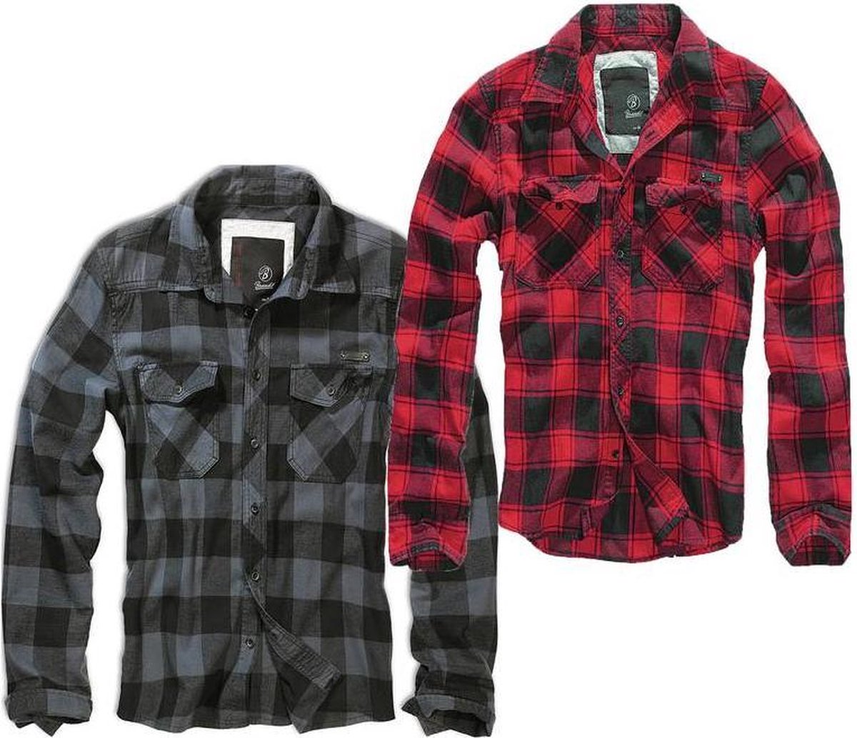 Brandit ruitjesshirt zwart/grijs