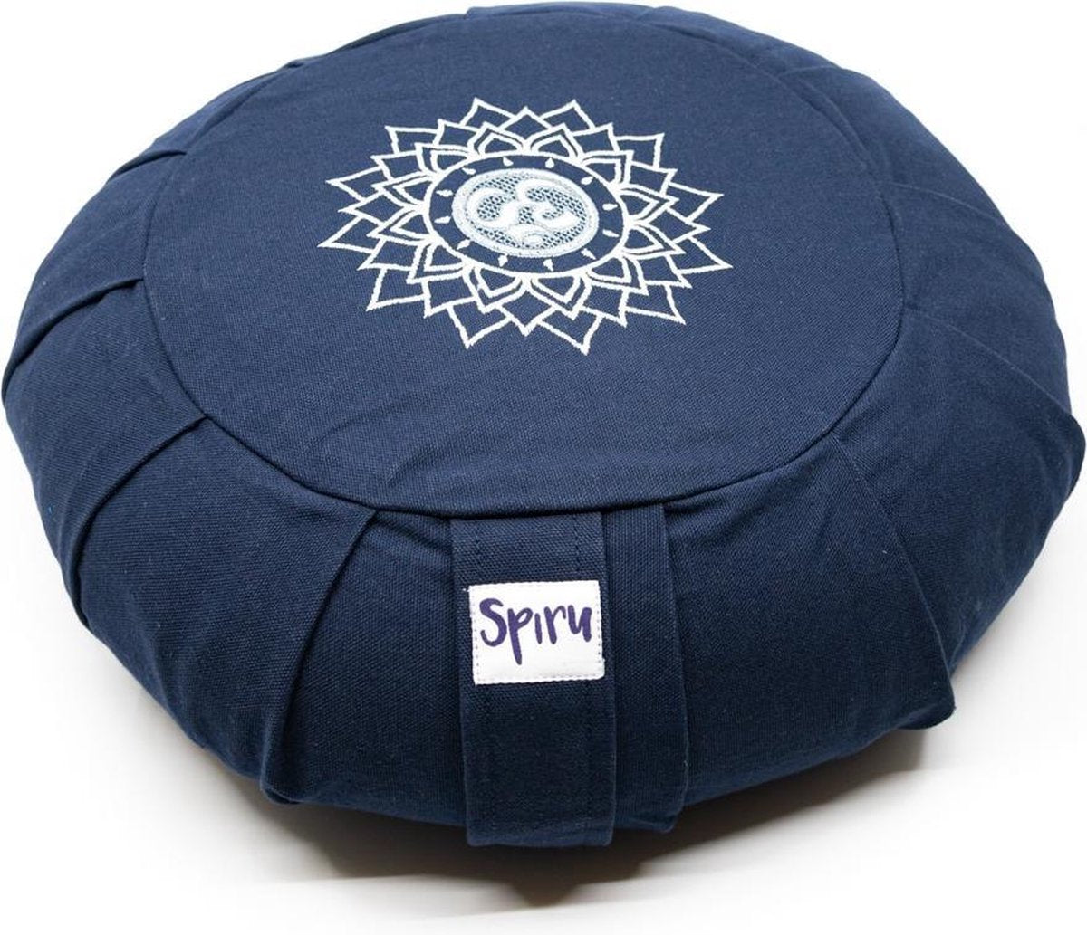 Spiru Meditatiekussen Zafu Geplooid Katoen Indigo – OHM – 36 x 14 cm