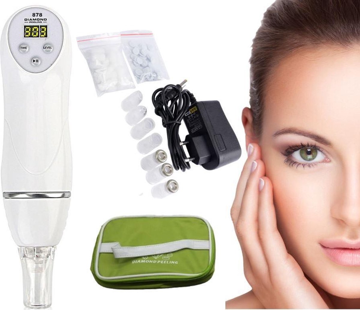 Blackhead Remover Vacuum - Mee eters verwijderen - Elektrische gezichtsreiniger - 8 Opzetstukken - Vervangbare Filters - Netstroom Adapter - Opbergtas