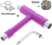 LJP - Skate Tool - Skateboard Tool - skatetool - Paars - T-Tool - Skateboard - Penny Board - Longboard - Skateboard sleutel