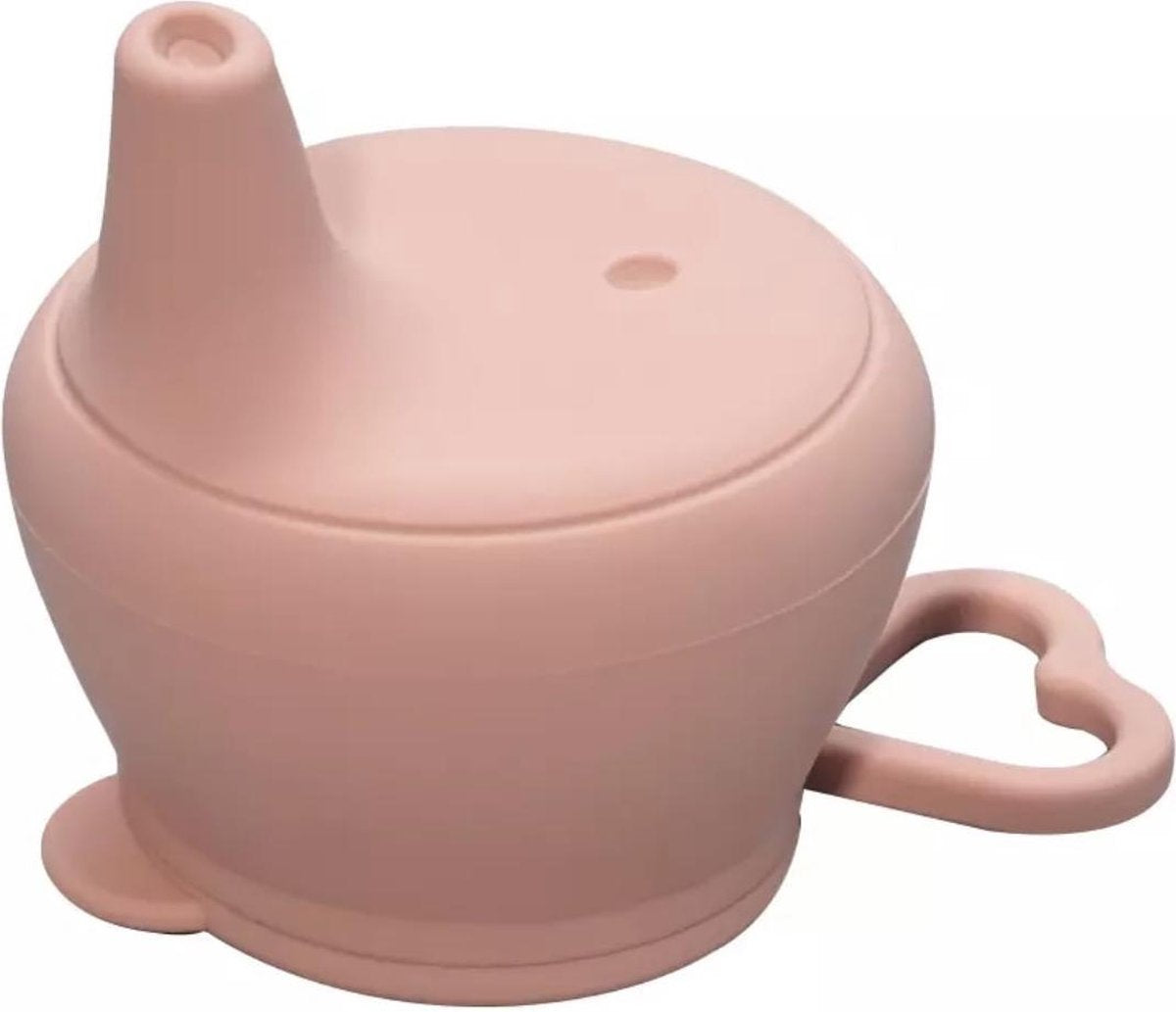 SIIDDS Siliconen sippy cup deksel - anti lek - roze - sippy cup - geschikt voor (bijna) iedere beker/glas - tuitbeker - baby - dreumes - peuter - BPA-vrij - vaatwasserbestendig