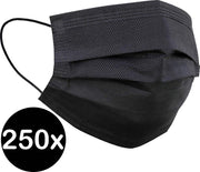 Mondkapje Wegwerp Zwart Mondmasker Mondkapje Wegwerp Mondkapjes Niet Medisch Universeel - 250x