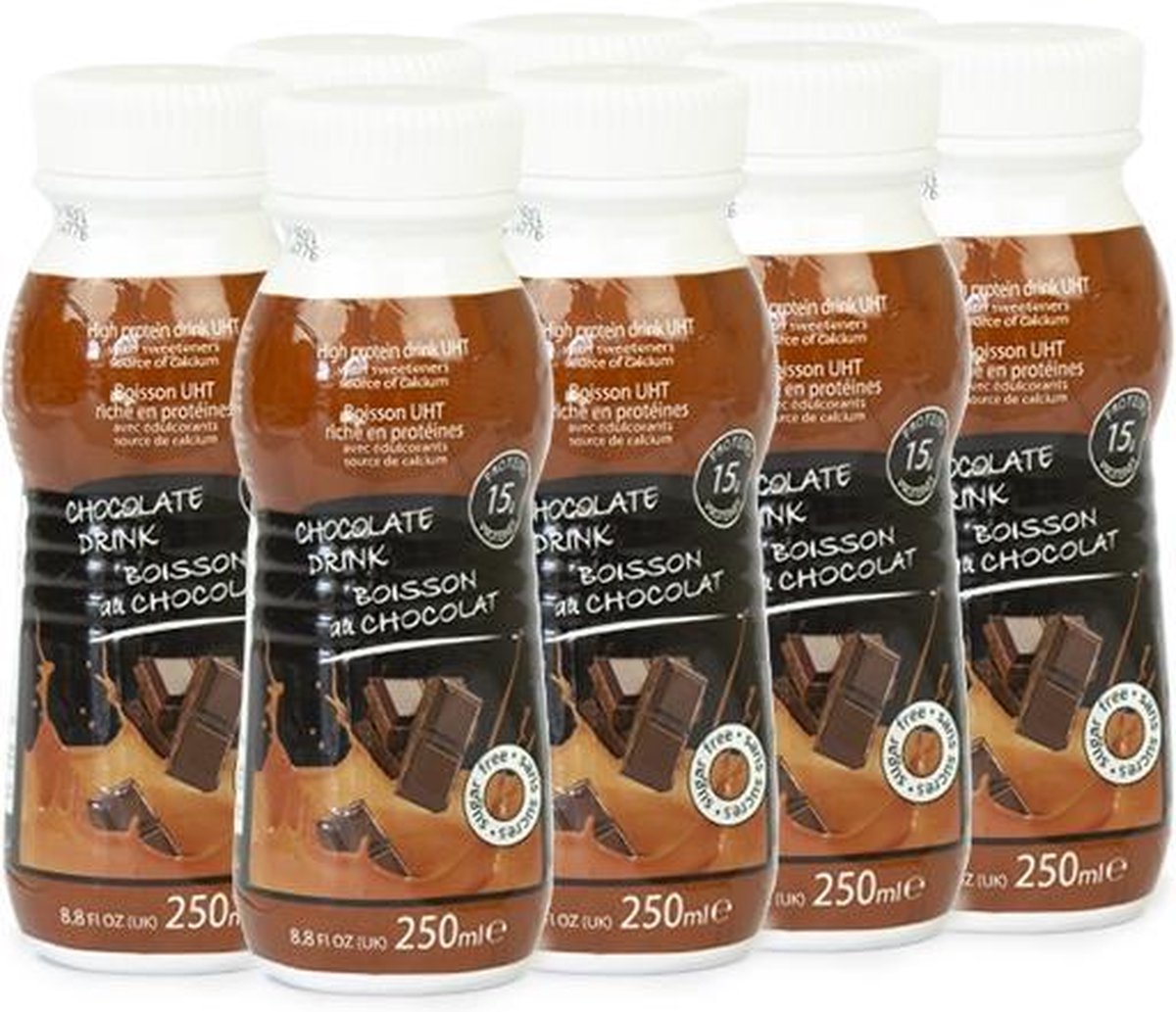 Protiplan | Tray Proteïne Smoothie Chocolade | 8 x 250 ml | Fruitige Smoothie Eiwitdieet | Voordeelpak | Snel afvallen zonder poespas!