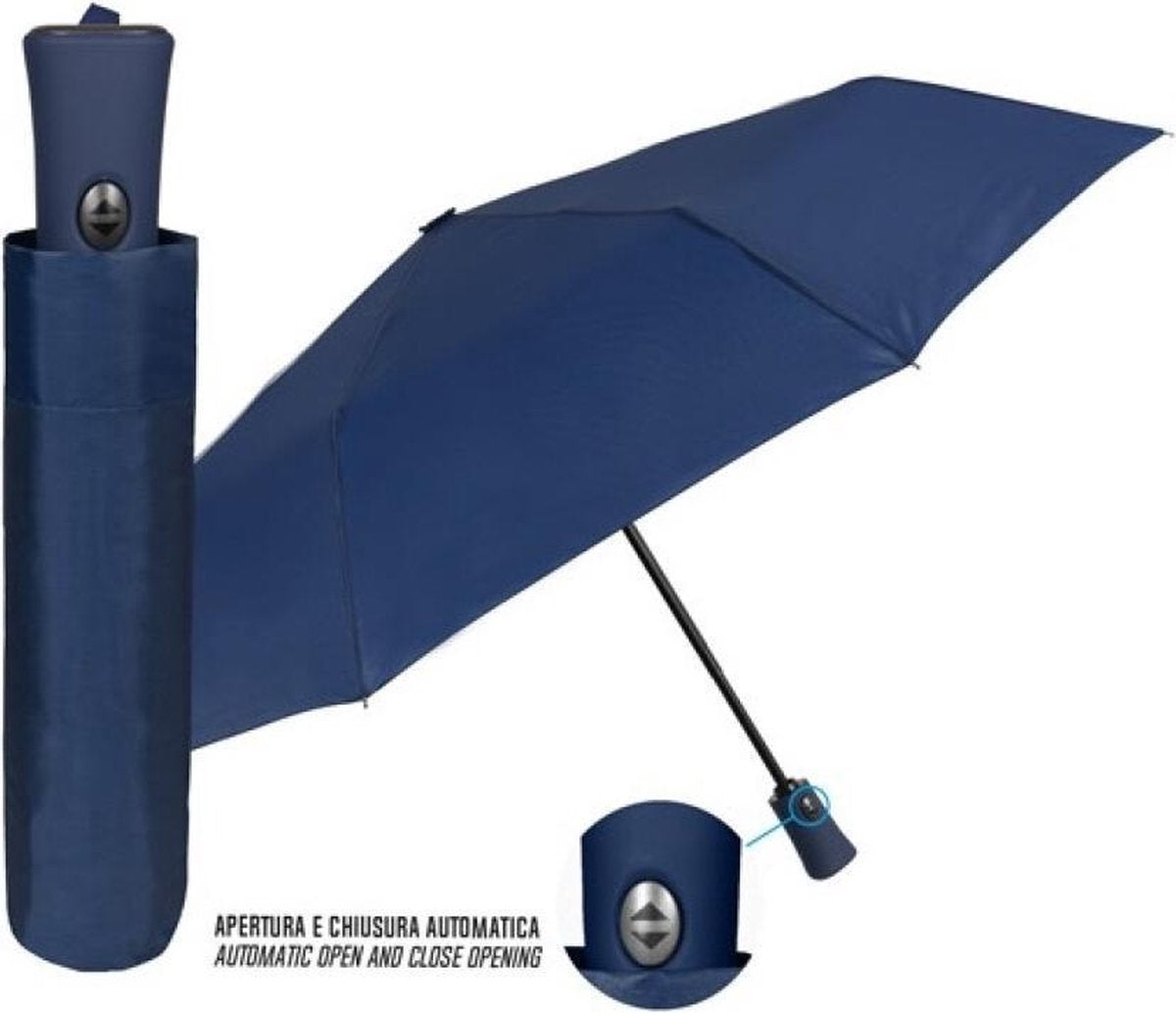Perletti Mini-paraplu Automatisch 100 Cm Microvezel Blauw