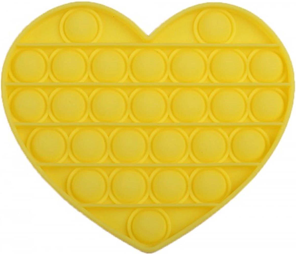 Pop it - Hartje - Geel - Fidget toy - Damesdingetjes