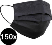 Mondkapje Wegwerp Zwart Mondmasker Mondkapje Wegwerp Mondkapjes Niet Medisch Universeel - 150x