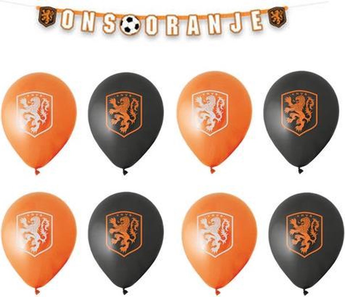Ons Oranje | EK | Versiering set| Voetbal | Holland | Nederland | Ballonnen | Slingers | Oranje | Leeuw | KNVB | Decoratie